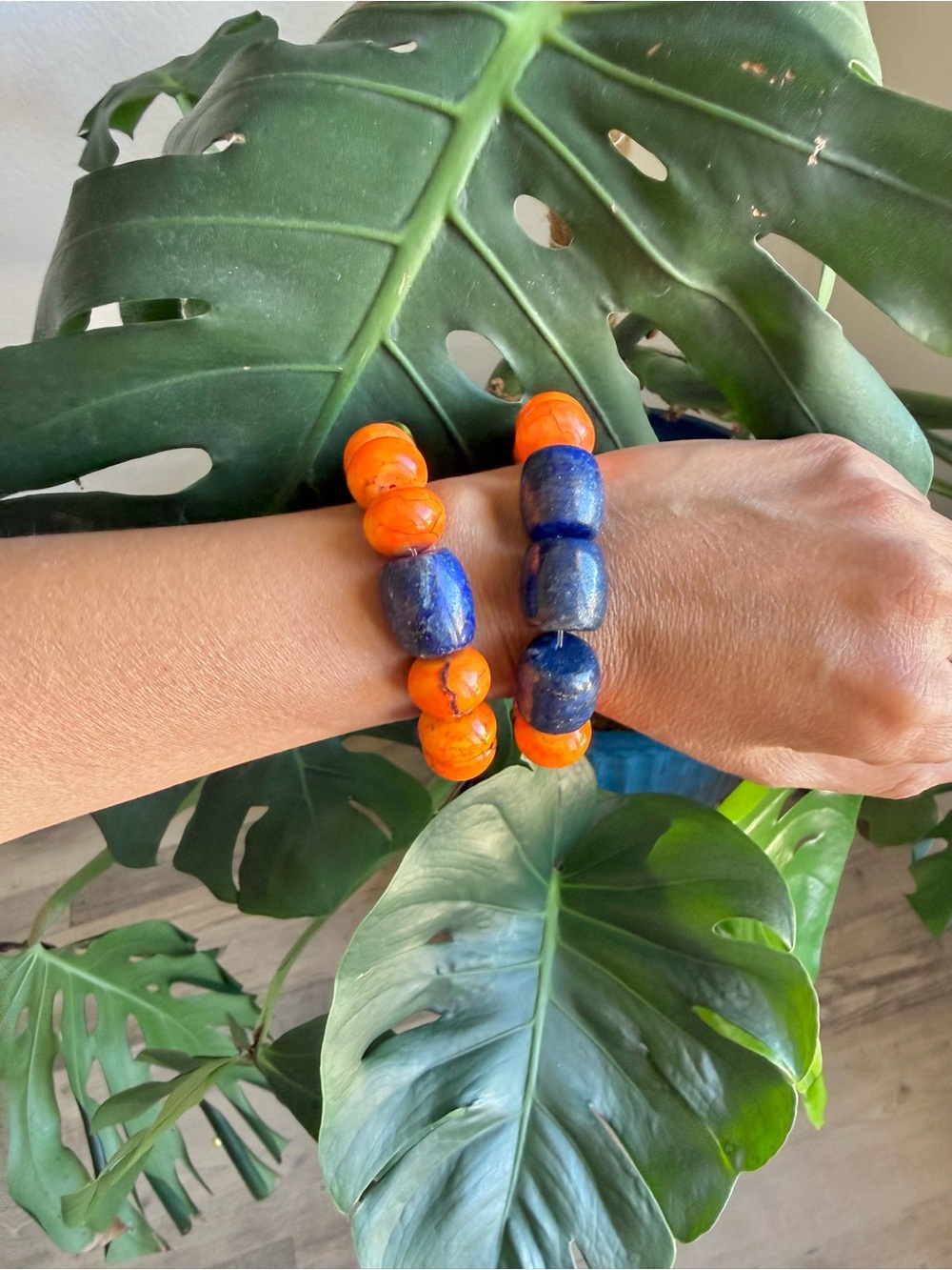 Lapis Lazuli & Howlite bracelet (one) - Picture 4 of 4